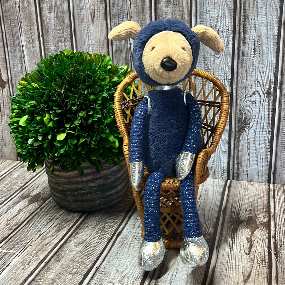 Jellycat Galactic Pup Dog Puppy Astronaut Blue Silver Space Suit Sparkle HTF